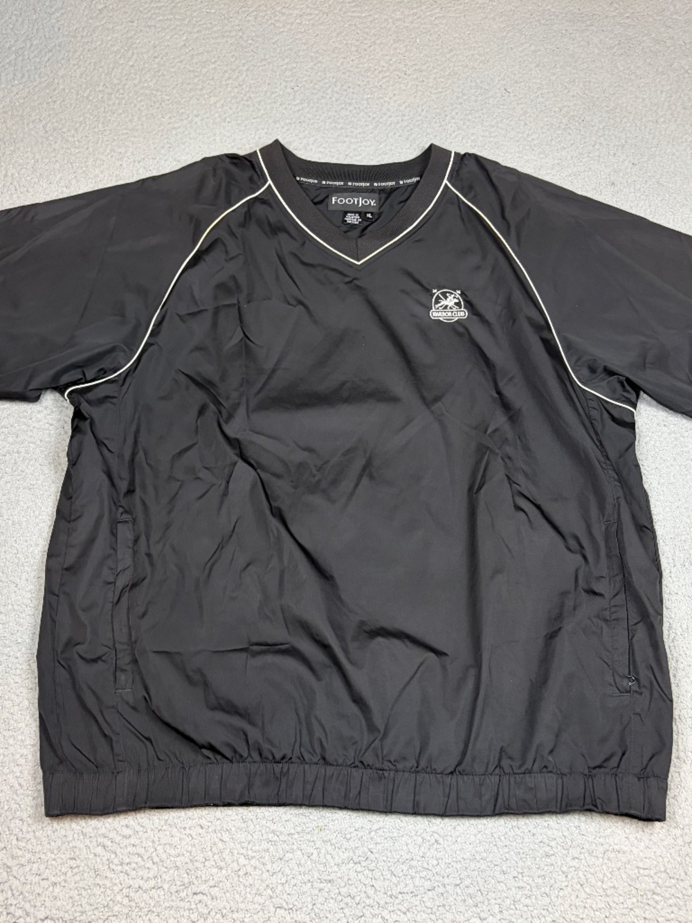 Footjoy Wind Shirt Men Size XL Black Short Sleeve Golf Relaxed Casual